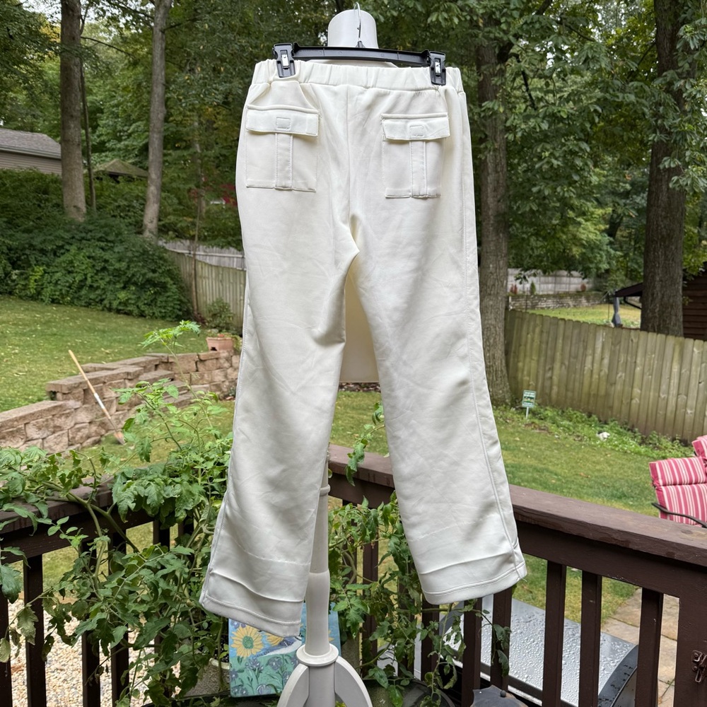 Vintage 90s Y2K Von Dutch Funky Track Pants L Large Solid White Cargo Pockets